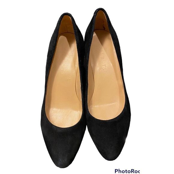 Talbots Black Suede Wedges, Size 7.  Classic Pump. - Picture 1 of 5